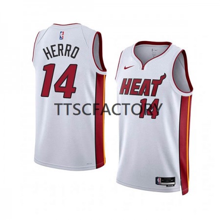 Maillot Basket Miami Heat Tyler Herro 14 Nike 2022-23 Association Edition Blanc Swingman - Homme